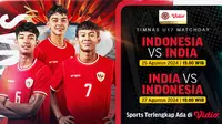 Siaran Langsung Indonesia U-17 Vs India U-17 di Vidio. (Sumber: dok. vidio.com)