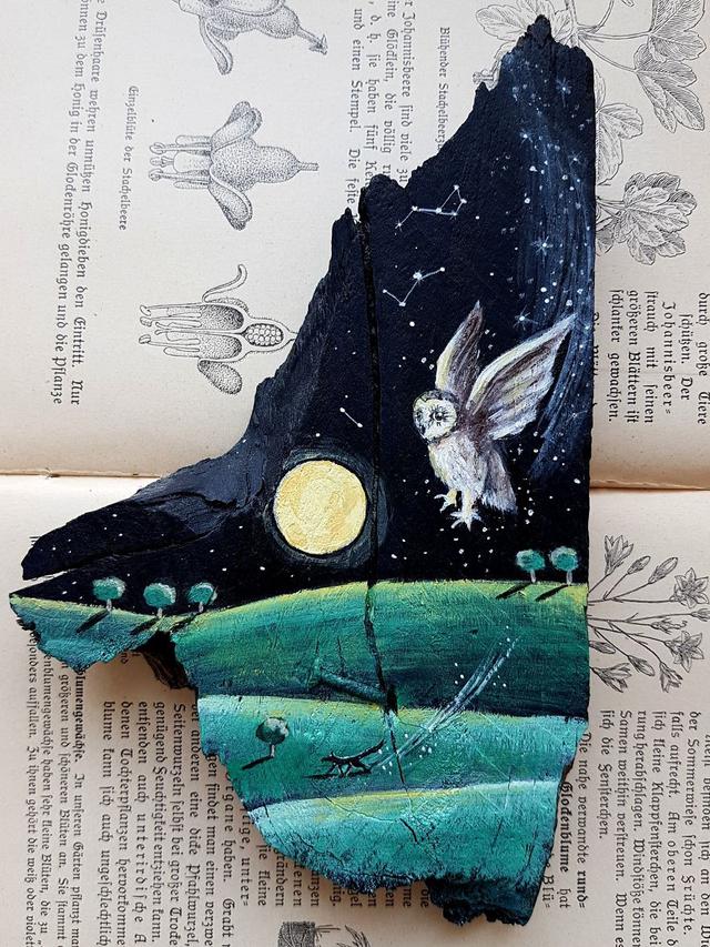 6 Lukisan Hewan di Atas Potongan Kayu Ini Bikin Kagum, Detailnya Sempurna