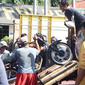 Polisi menyita puluhan motor balap liar di Nganjuk. (Dian Kurniawan/Liputan6.com).