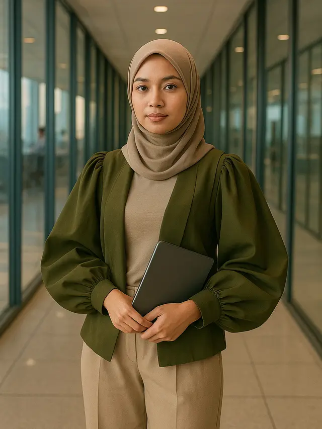 Outer Wanita Lengan Balon Elegan