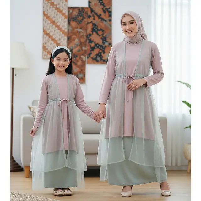 Model Gamis Kombinasi Couple Ibu dan Anak untuk Lebaran 2026