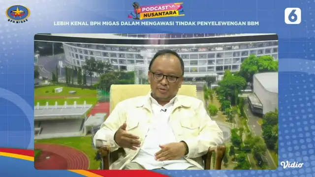 Komite BPH Migas Abdul Halim dalam Podcast Nusantara dengan tema Lebih Kenal BPH Migas Dalam Mengawasi Tindak Penyelewengan BBM, yang ditayangkan secara streaming, Jumat (13/10/2023).