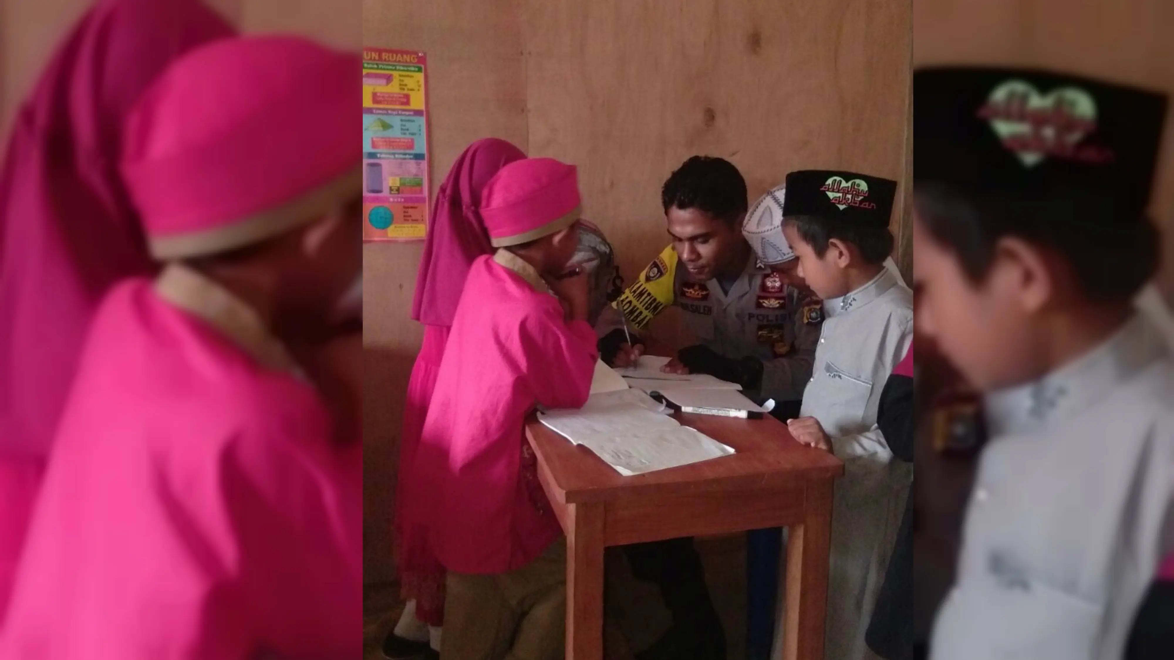 Saleh dianggap berprestasi dan teladan oleh Unit Kerja Presiden Pembina Ideologi Pancasila karena memperjuangkan pembangunan sekolah dasar di Desa Tunas Baru kecamatan Rarowatu Utara kabupaten Bombana, Sulawesi Tenggara. (dok. Brigadir Saleh)