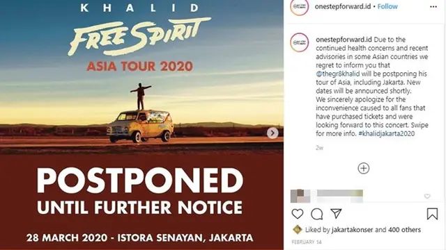 Akibat Virus Corona, 6 Konser Ini Batal Tampil di Indonesia
