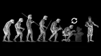 Ilustrasi evolusi mengarah kepada mesin kecerdasan buatan. (Sumber Wikimedia Commons/Fonytas)