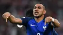Prancis menaklukkan Albania, 2-0, pada pertandingan Grup A Piala Eropa 2016 di Stade Velodrome, Marseille, Kamis (16/6/2016) dini hari WIB. (AFP/Franck Fife)