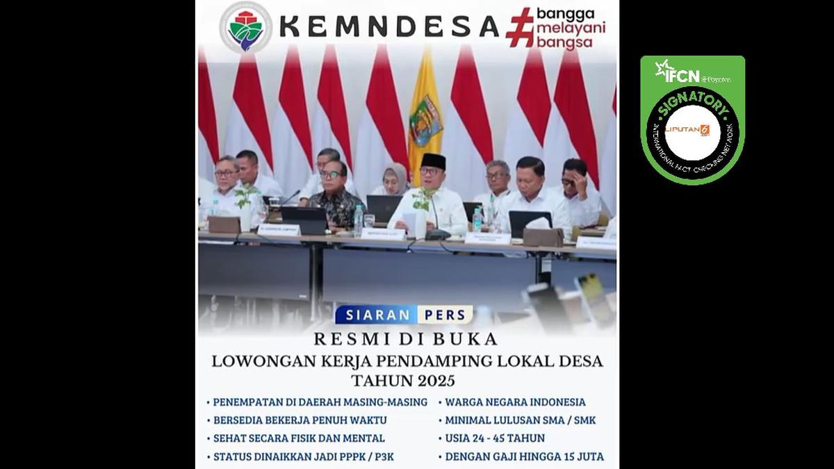Cek Fakta: Tidak Benar Link Whatsapp Pendaftaran Pendamping Lokal Desa 2025