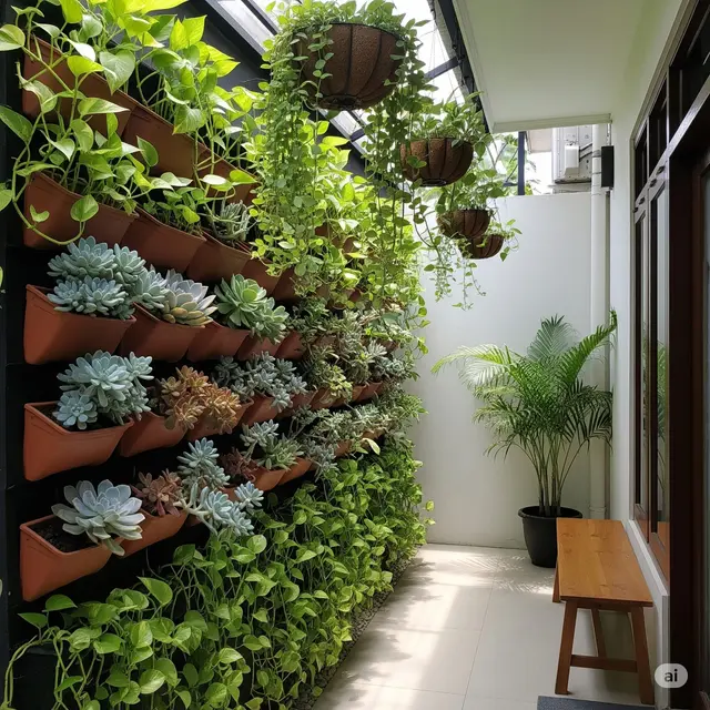 Vertical Garden dengan Rak Gantung