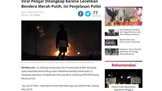[Cek Fakta] Viral Foto Pemuda dan Jokowi yang Disebut Lecehkan Bendera Merah Putih, Ini Faktanya