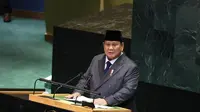 Presiden RI Prabowo Subianto menghadiri Konferensi Internasional Tingkat Tinggi di Gedung Majelis Umum Perserikatan Bangsa-Bangsa (PBB). (Biro Pers Sekretariat Presiden)