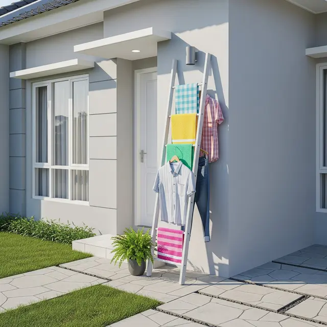 Area Jemuran di Depan Rumah Tipe 36 yang Rapi (Gemini AI)