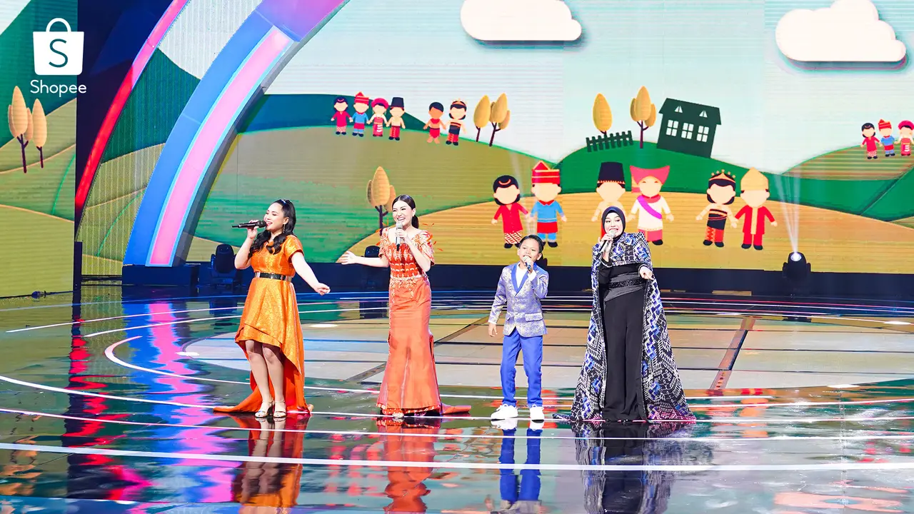 Nostalgia Banget! Farel, Nagita, Aurel, dan Sarwendah Bawakan Lagu Anak di Shopee 11.11 Big Sale TV Show