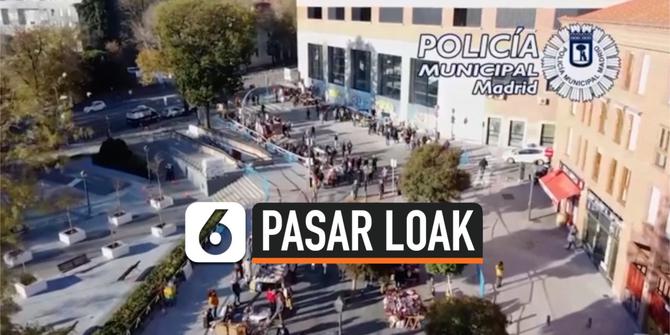 VIDEO: Polisi Gunakan Drone saat Pasar Kuno Madrid dibuka Kembali