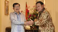 Ketua Umum Partai Gerindra Prabowo Subianto bertemu dengan Wakil Presiden ke-10 dan ke-12 RI Jusuf Kalla (JK) pada Selasa (2/5) sore (Istimewa)
