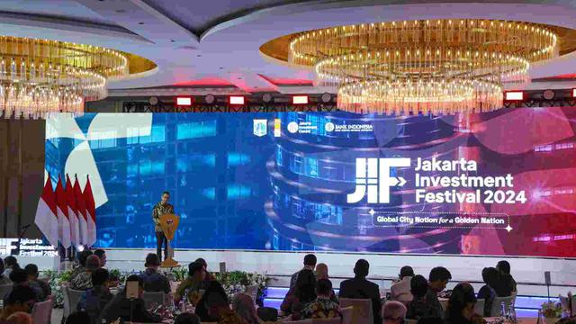 Penjabat (Pj) Gubernur DKI Jakarta Heru Budi Hartono saat menghadiri acara Jakarta Investment Festival (JIF) Summit 2024, di Jakarta, Jumat (6/9/2024).