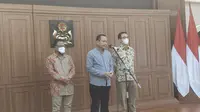 Komnas HAM memberikan keterangan terkait pemeriksaan Ferdy Sambo di Mako Brimob Polri, Kota Depok. (Liputan6.com/Dicky Agung Prihanto)