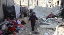 Serangan Israel yang menghancurkan sebagian besar wilayah Gaza menyebabkan sejumlah krisis, termasuk kelaparan dan kesehatan. (BASHAR TALEB/AFP)
