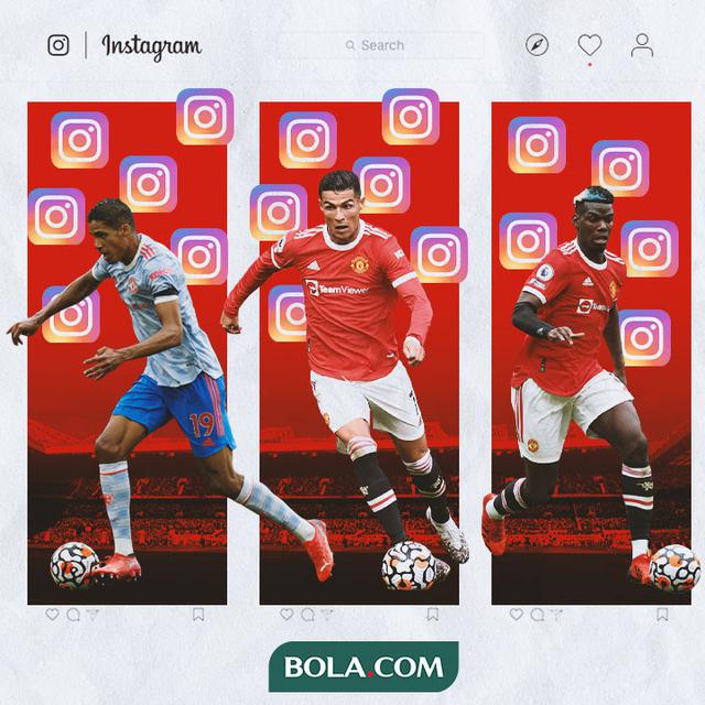 Ilustrasi - Instagram Raphael Varane, Cristiano Ronaldo, Paul Pogba