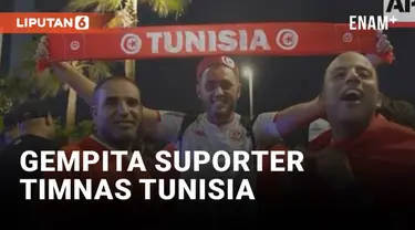 Kedatangan TIm Nasional Tunisia di Qatar dielu-elukan ratusan suporternya. Mereka bersuka cita, tim Tunisia bisa tampil di ajang bergengsi Piala Dunia Qatar 2022.