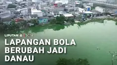 Lapangan Bola Berubah Jadi Danau