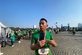 Deka Darma (25), peserta Kostrad Run asal Bali (Rifqy Alief Abiyya/Liputan6.com)