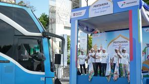 Manajemen Pertamina melepas arus balik Mudik Bareng Pertamina 2026 di Semarang pada Sabtu (28/3) sebagai bagian dari komitmen perusahaan dalam mendukung kelancaran mobilitas masyarakat pasca Idulfitri. (Dok. Pertamina)