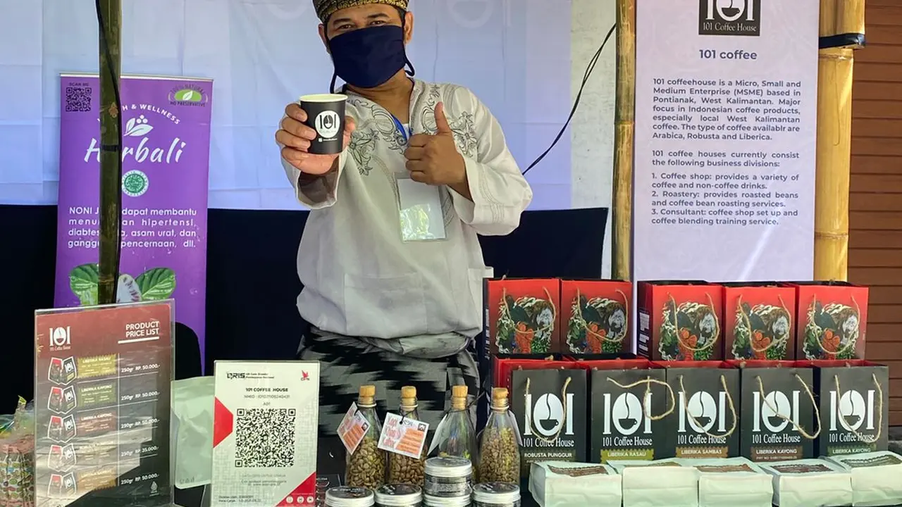 Kopi Liberika pameran Forum Internasional 7th Global Platform for Disaster Risk Reduction (GPDRR) 2022 di Nusa Dua, Bali