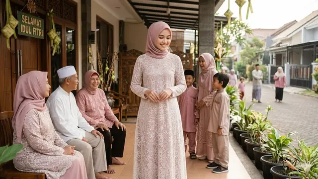 Gamis Lebaran Simpel tapi Terlihat Mahal