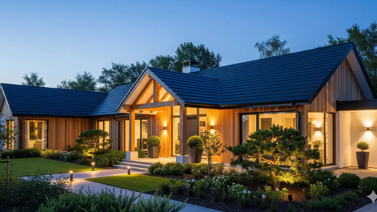 Rumah Sederhana Gaya Modern dengan Atap Genteng (Foto: Gemini AI)