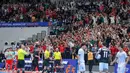 Keunggulan 1-0 untuk Timnas Futsal Indonesia bertahan waktu turun minum tiba. Tampak dalm foto, euforia suporter skuad Garuda saat menyaksikan laga Timnas Futsal Indonesia melawan Irak pada laga penyisihan Grup A Piala Asia Futsal 2026 di Indonesia Arena, Kompleks Gelora Bung Karno, Senayan, Jakarta, Sabtu (31/1/2026). (Bola.com/Bagaskara Lazuardi)