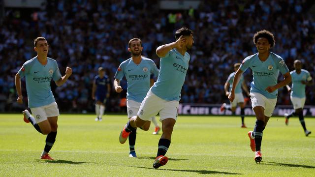 2 Gol Aguero Bawa Manchester City Tundukkan Chelsea di Community Shield