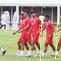 Pertandingan ini akan menjadi penentu juara turnamen yang berlangsung di Jakarta. Tampak dalam foto, para pemain Timnas Indonesia saat sesi latihan untuk FIFA Series 2026 Stadion Madya, Kompleks Gelora Bung Karno, Senayan, Jakarta, Minggu (29/3/2026). (Bola.com/M Iqbal Ichsan)