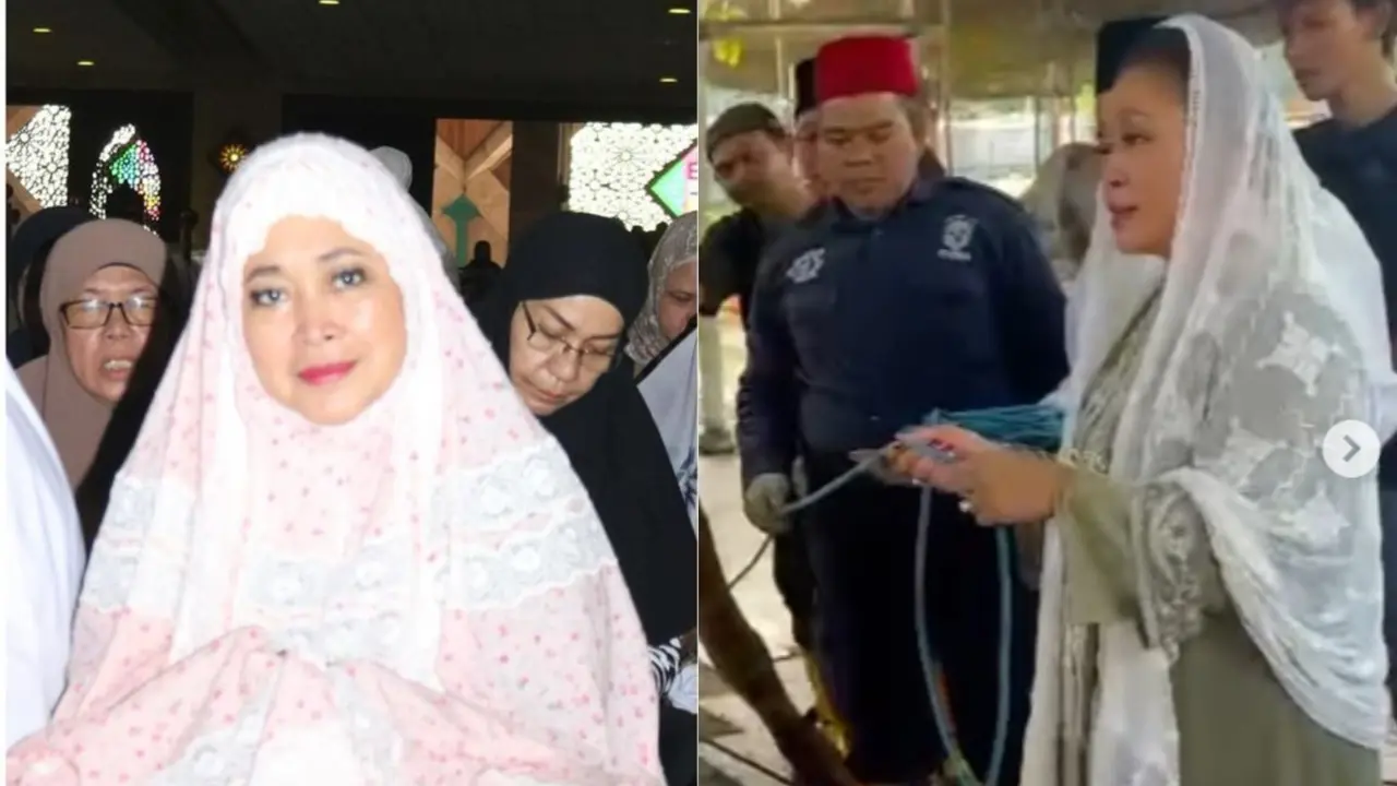Gaya Santun Titiek Soeharto yang Masih Konsisten Pakai Outfit Hijau Sage di Idul Adha 2024