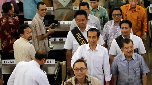 Keseruan Jokowi-JK Jalani Gladi Bersih Pelantikan Presiden