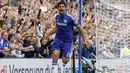 Diego Costa. Striker Spanyol yang kini berusia 33 tahun yang sejak tengah musim 2021/2022 berstatus tanpa klub usai meninggalkan Atletico Mineiro ini menempati posisi kedua sebagai pemain Chelsea dengan raihan gol terbanyak di musim debutnya pada 2014/2015. Ia mampu mencetak total 20 gol yang semuanya dicetak di ajang Liga Inggris. Ia didatangkan Chelsea dari Atletico Madrid dengan nilai transfer 38 juta euro dan bertahan hingga tengah musim 2017/2018. (AFP/Ian Kington)