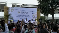 Presiden Joko Widodo (Jokowi) meresmikan Halal Park di Kompleks Gelora Bung Karno (GBK), Senayan Jakarta, Selasa (16/4/2019).