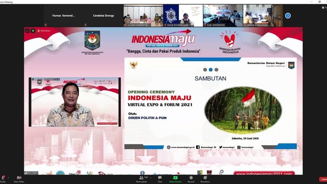 Dukung Ketahanan Ekonomi, Kemendagri Gelar Indonesia Maju Virtual Expo dan Forum 2021