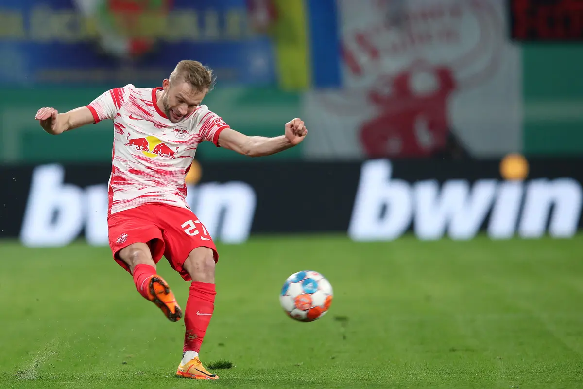 Pemain RB Leipzig Konrad Laimer