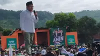 Orasi politik Cawapres 01 Cak Imin di Lapangan Pajajaran Cibadak Kabupaten Sukabumi (Liputan6.com/Fira Syahrin).