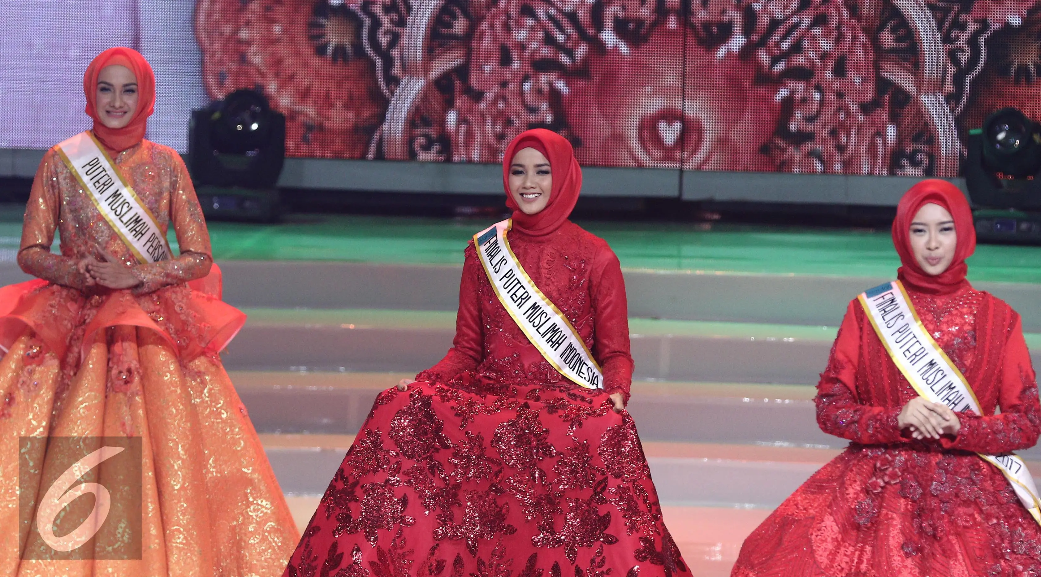 3 Besar Puteri Muslimah Indonesia 2017. (Herman Zakharia/Liputan6.com)