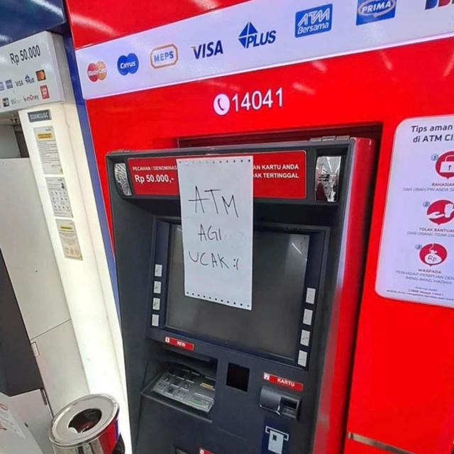 6 Tulisan 'ATM Rusak' Sok Imut Ini Kocak Banget, Bikin Geli Sekaligus Ngakak