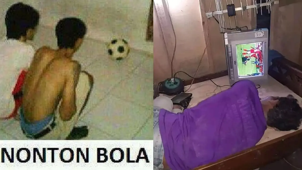6 Potret Nyeleneh Orang Nonton Bola Ini Bikin Geleng Kepala