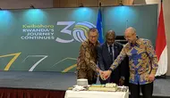 Kedutaan Besar Rwanda di Jakarta, Indonesia menggelar peringatan Liberation Day atau yang dikenal sebagai Kwibohora di Mandarin Oriental Hotel pada Jumat (26/7/2024) (Dok. Liputan6.com/Teddy Tri Setio Berty).