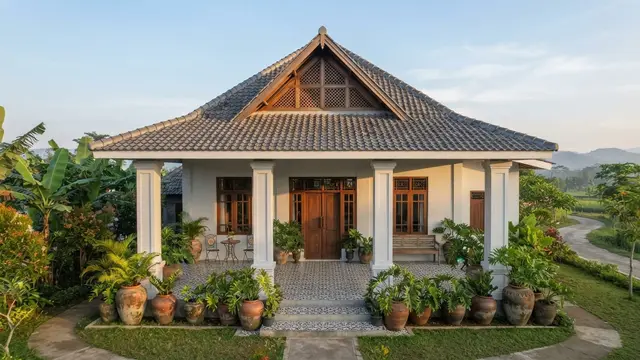 Desain Rumah Kampung Atap Pelana Menghadap Timur Agar Tidak Panas