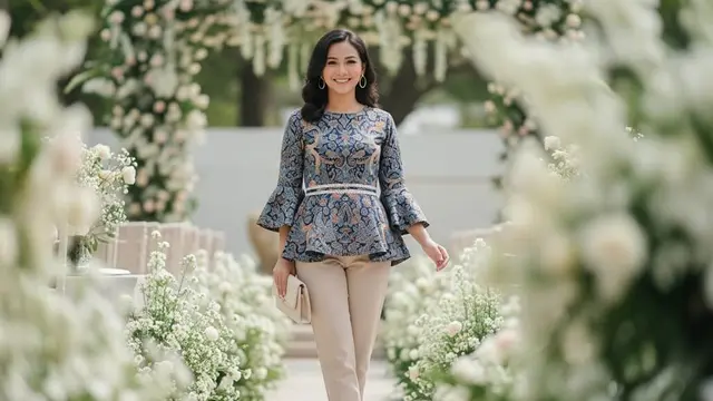 Model Atasan Batik Kombinasi Celana Bahan untuk Kondangan
