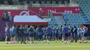 Pemain Timnas Inggris saat sesi latihan untuk Piala Dunia 2022 yang berlangsung di Al Wakrah Sports Complex, Qatar, Kamis (24/11/2022). (Bola.com/Ade Yusuf Satria)