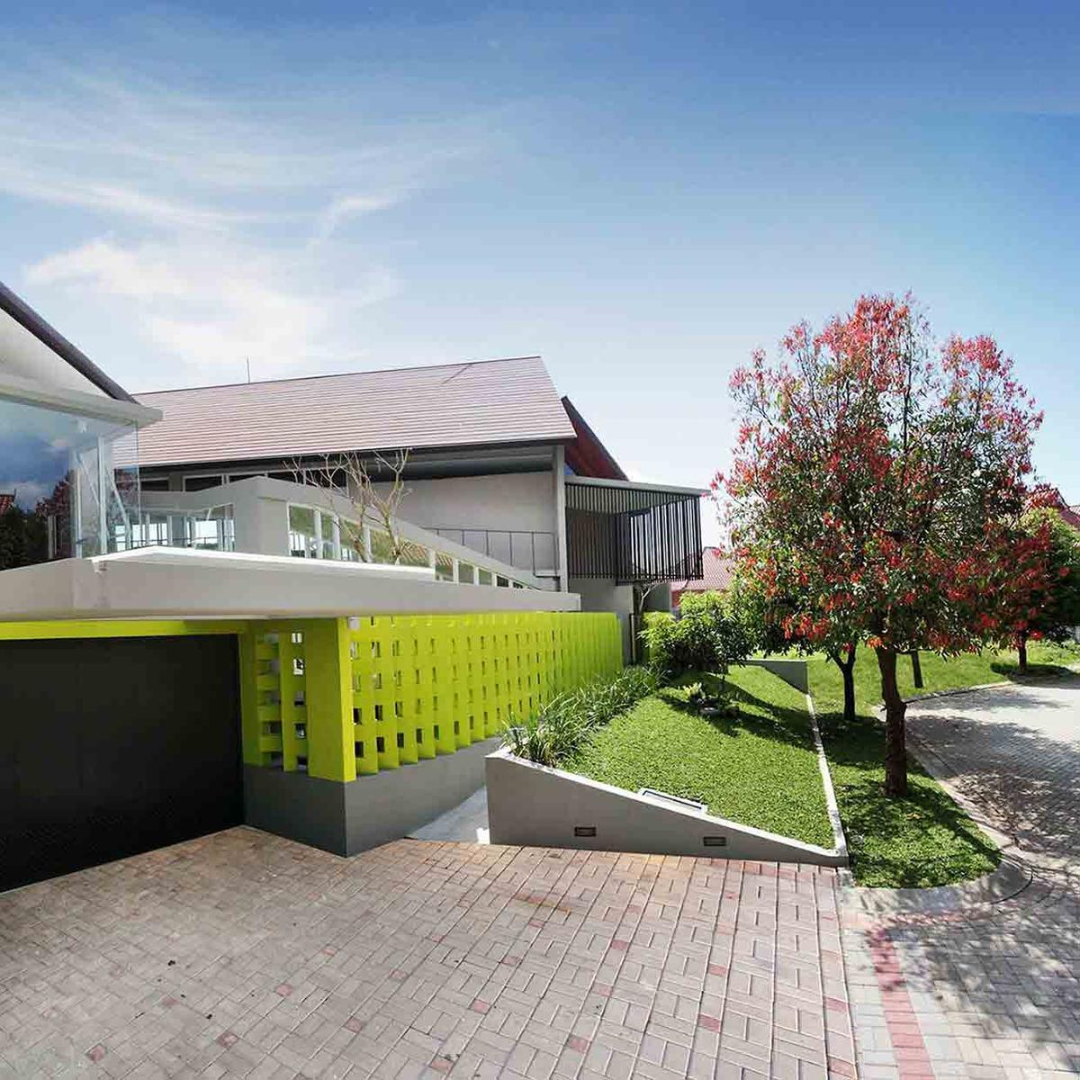 Inspirasi Desain Rumah Modern Bernuansa Oranye Dan Hijau Lifestyle Liputan6com