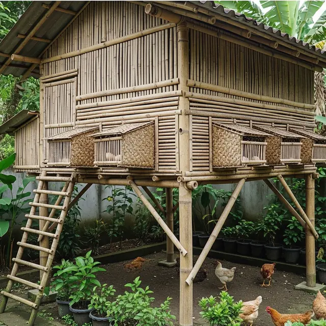 9 Desain Kandang Ayam Petelur dari Bambu Bekas, Sederhana tapi Fungsional
