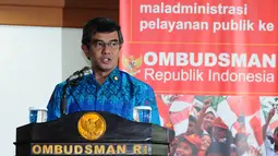 Danang Girindrawardana saat menyampaikan sambutannya usai penandatanganan MoU di kantor Ombudman, Jakarta, (9/9/14). (Liputan6.com/Andrian M Tunay)