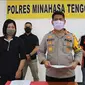 Kapolres Minahasa Tenggara AKBP Rudi Hartono saat menyampaikan perkembangan penanganan kasus penganiayaan.